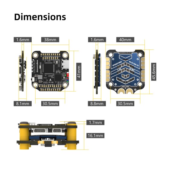 SpeedyBee F7 V3 BL32 50A 30x30 Stack Blackbox Data Analyze INAV Betaflight Emuflight Wireless Firmware Flasher